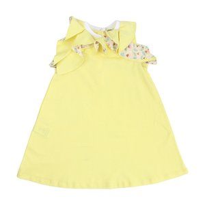 Fendi Girls Yellow Cotton Ruffle Dress w/ Headband